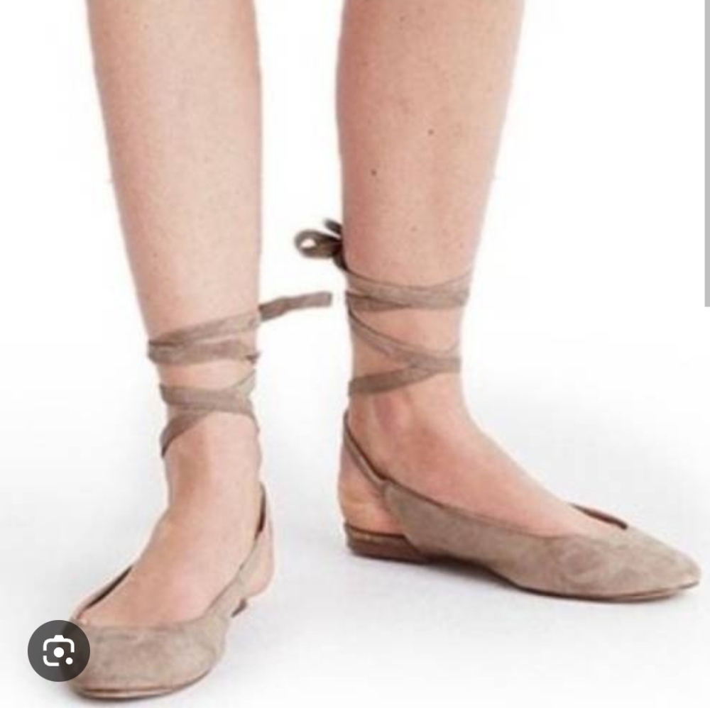 Madewell April Suede Ballet Flats Lace Up